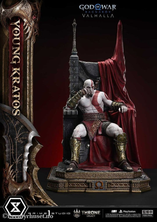 Throne Legacy God of War Series Statue 1/3 Ragnarok Young Thyself Kratos 91 cm Collectibles