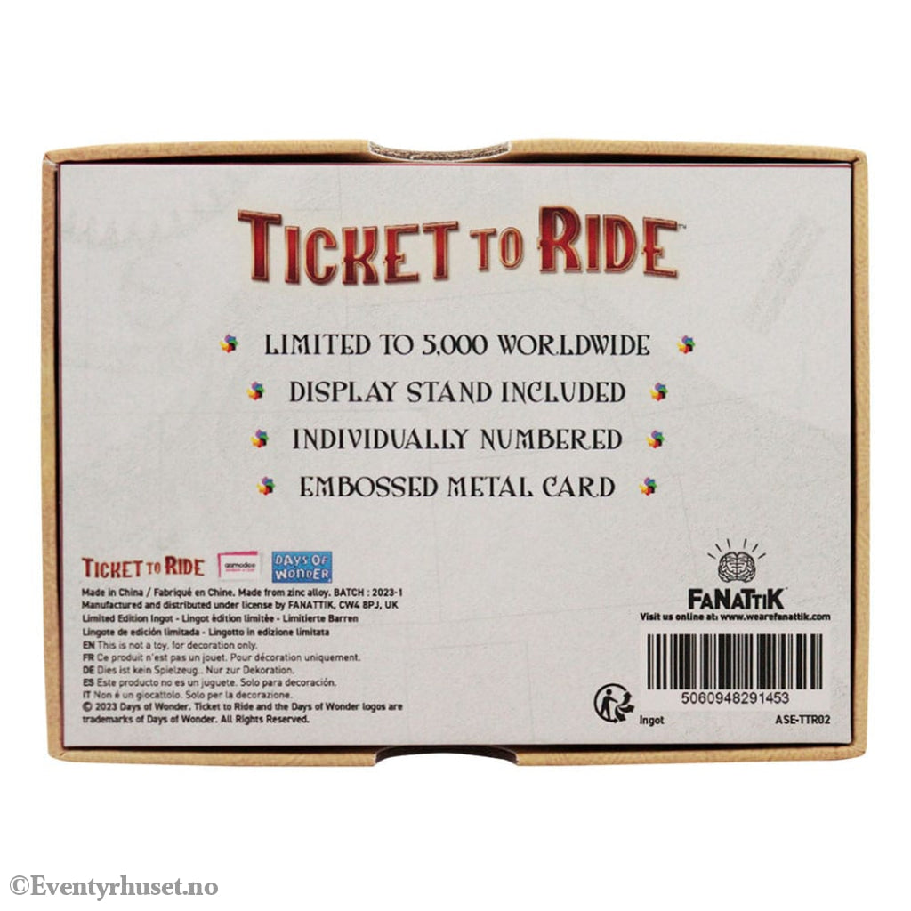Ticket to Ride Ingot Trans America Express Limited Edition Collectibles
