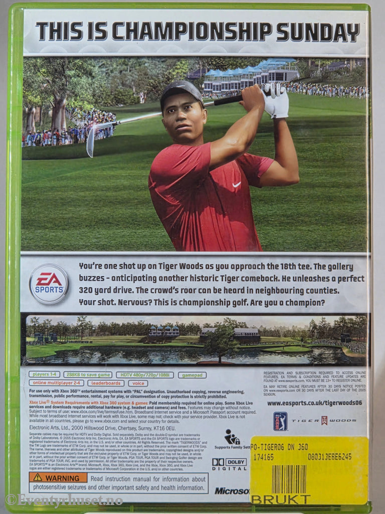 Tiger Woods PGA Tour 06. Xbox 360 Scanbox / Egmont Film