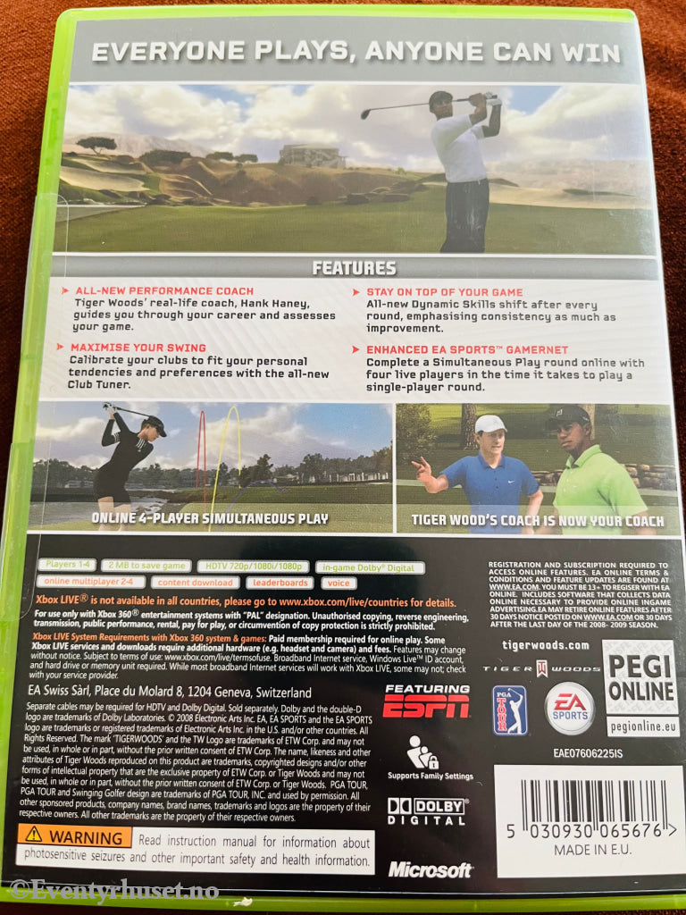 Tiger Woods Pga Tour 09. Xbox 360. 360