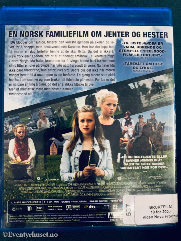 Til Siste Hinder. 2011. Blu-Ray. Blu-Ray Disc