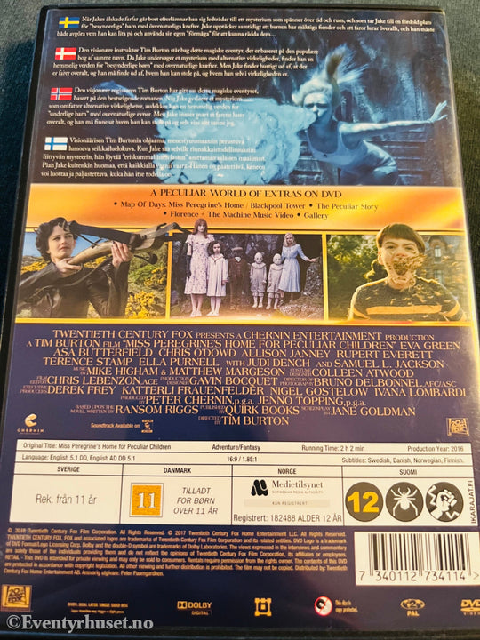 Tim Burton´s Miss Peregrine´s Home For Peculiar Children. Dvd. Dvd