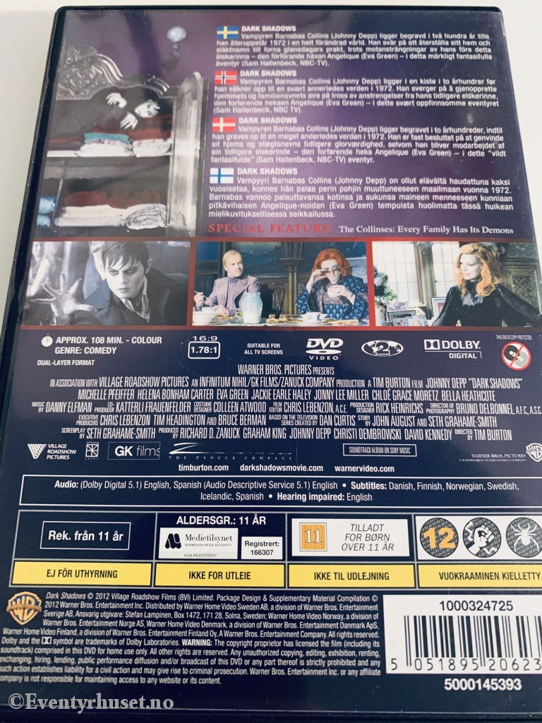 Tim Burtons Dark Shadows. 2012. Dvd. Dvd