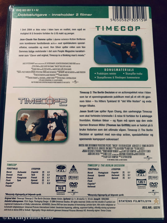 Timecop / Timecop 2: The Berlin Decision. DVD.