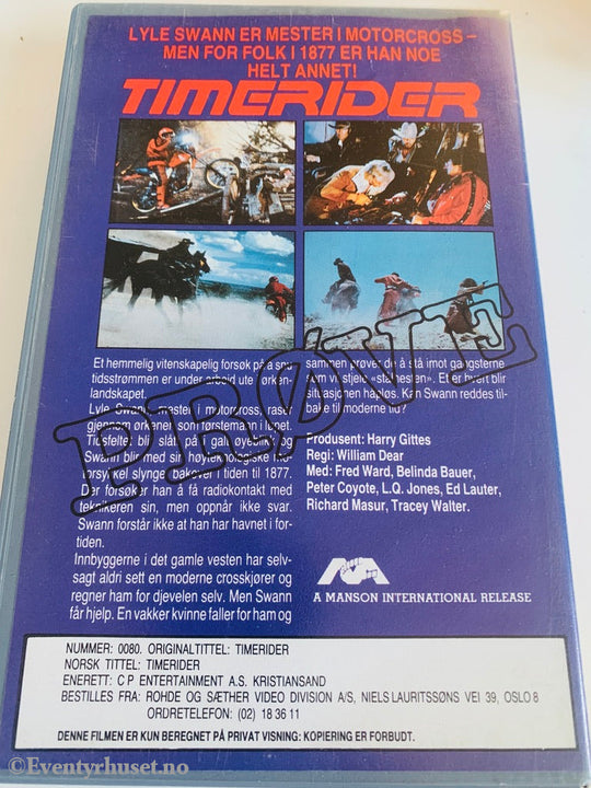 Timerider - På To Hjul I Ville Vesten. 1982. Vhs Big Box. Box