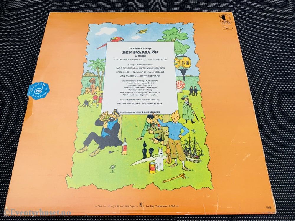 Tintin - Den Svarta Ön. 1972. Lp. Lp Plate