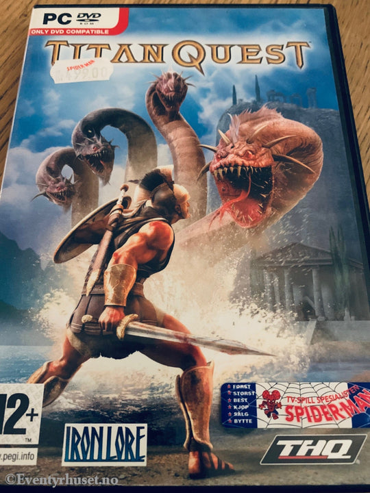 Titan Quest. Med Klistremerke Og Prislapp Fra Spiderman! Pc-Spill. Pc Spill