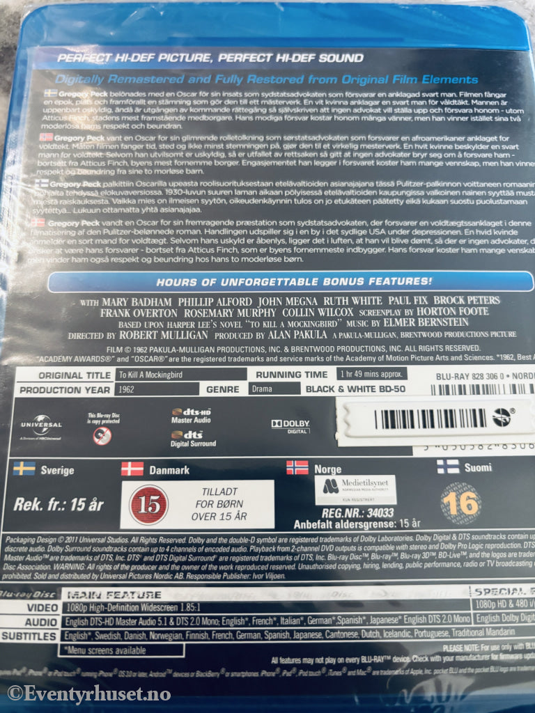 To Kill a Mockingbird - 50th Anniversary Edition. Blu-ray. Ny i plast!