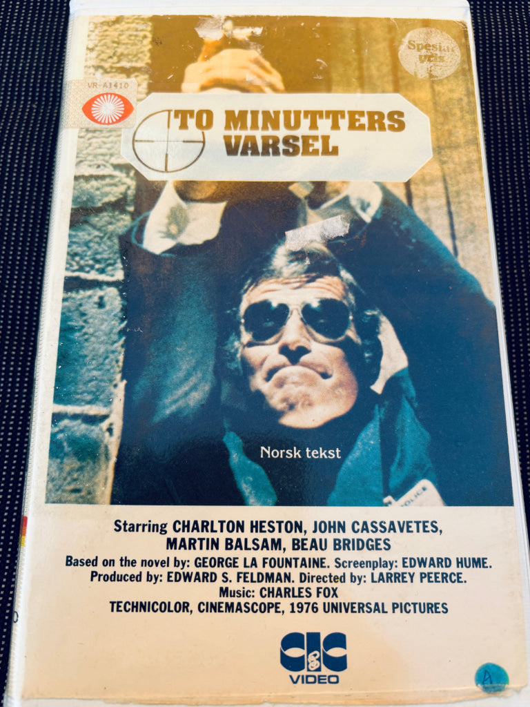 To minutters varsel. 1976. VHS Big Box. VHS