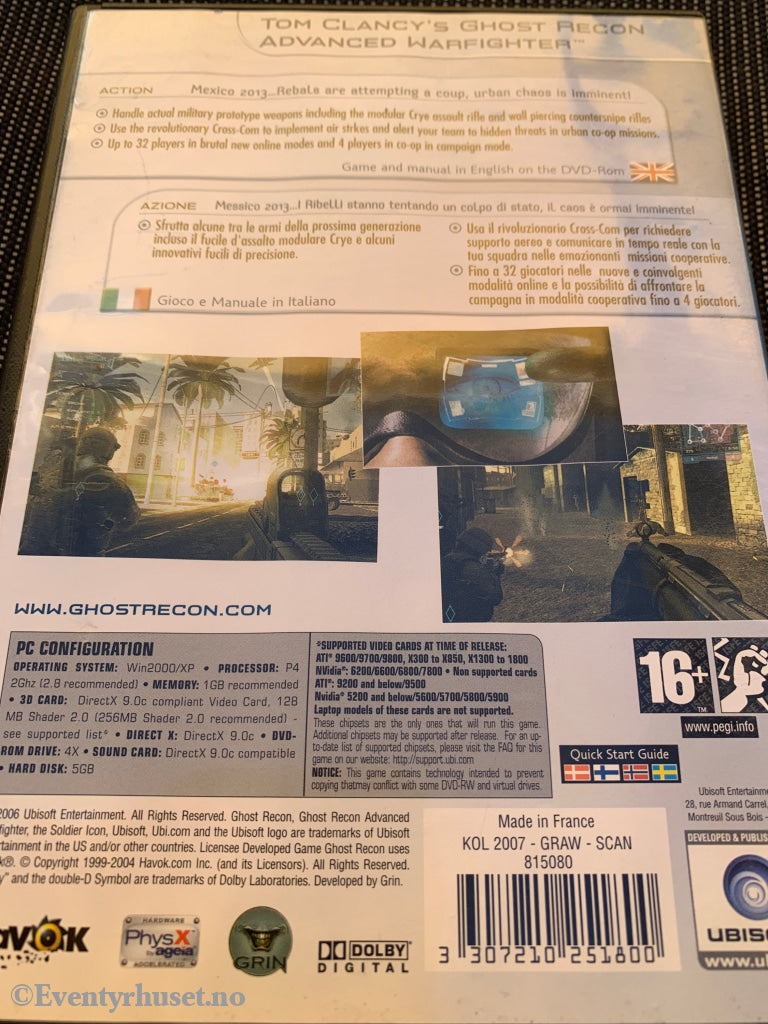 Tom Clancy's Ghost Recon: Advanced Warfighter, 2006. PC-spill.