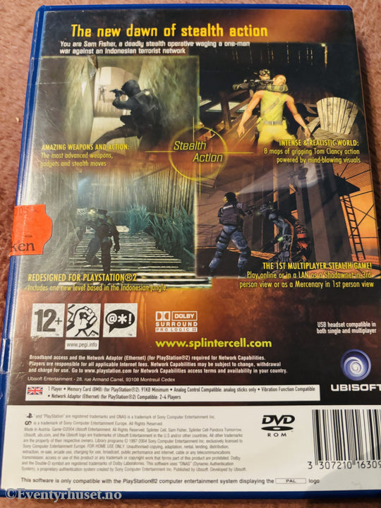 Tom Clancy's Splinter Cell: Pandora Tomorrow. PS2.
