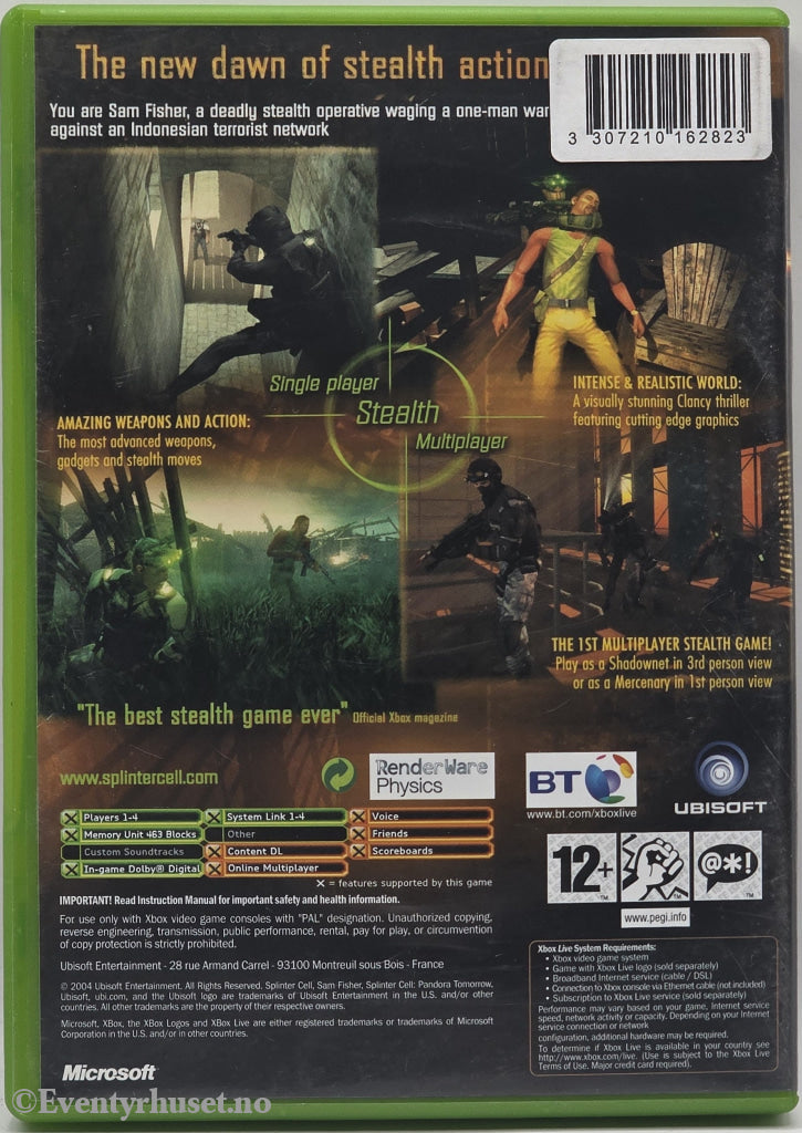 Tom Clancy's Splinter Cell Pandora Tomorrow . Xbox.