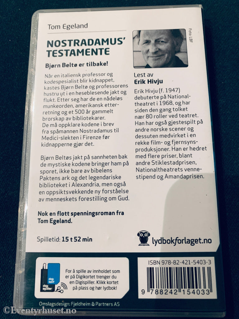 Tom Egeland. Nostradamus’ Testamente. Digikort. Lydbok