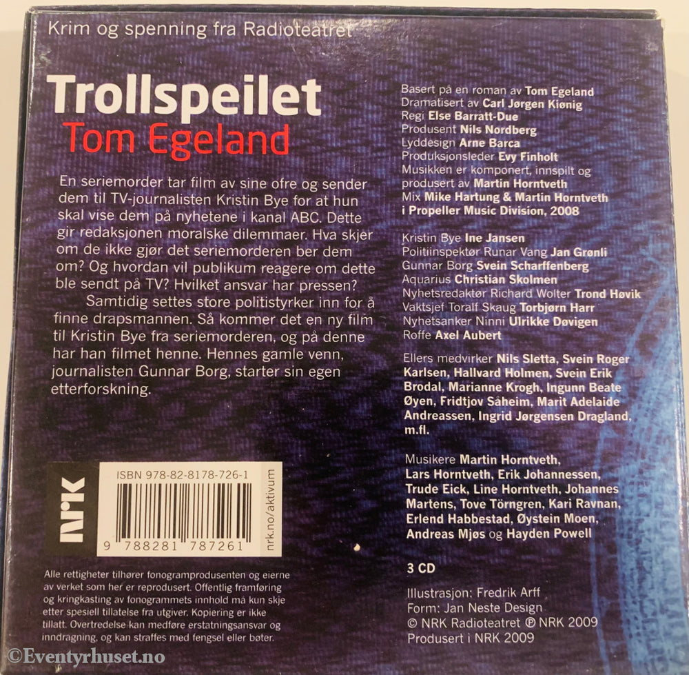 Tom Egeland. Trollspeilet (Nrk). Lydbok På 3 Cd.