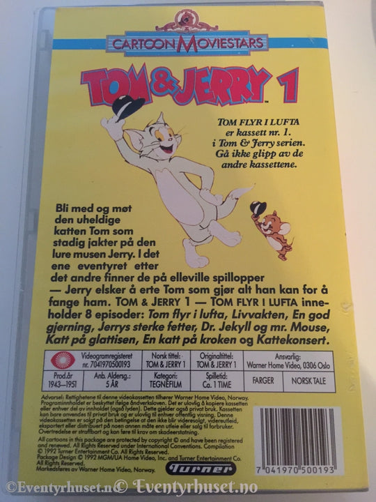 Tom & Jerry 1. 1992 (1943-1951). Flyr I Lufta. Vhs. Vhs