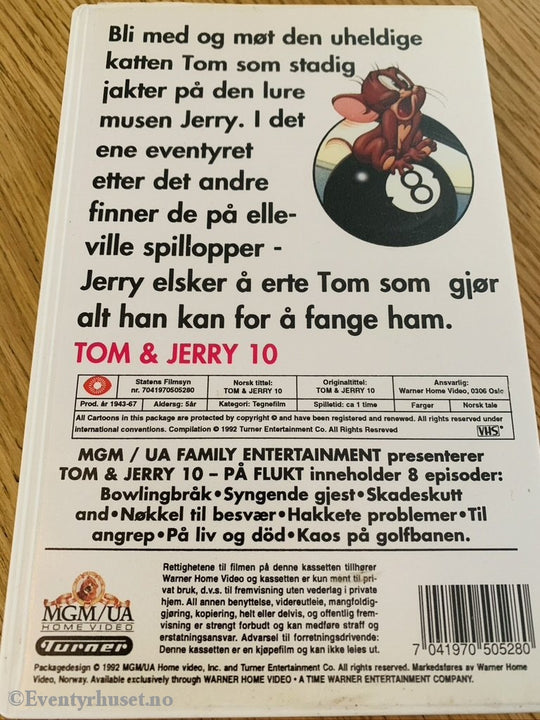 Tom & Jerry 10. På Flukt. 1943-67. Vhs. Vhs