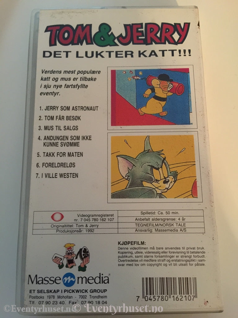 Tom & Jerry. 1992. Det Lukter Katt!!! Vhs. Vhs