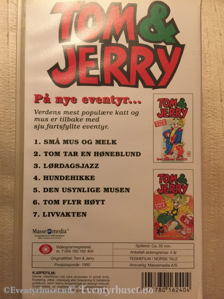 Tom & Jerry. 1992. På Nye Eventyr. Vhs. Vhs