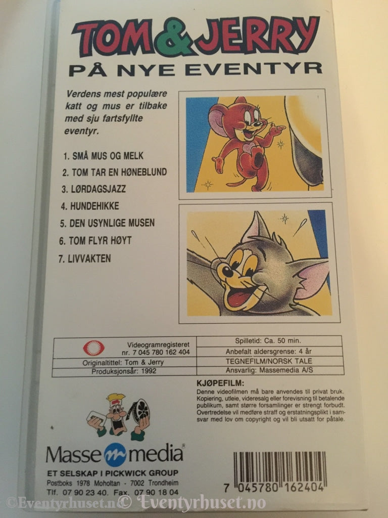 Tom & Jerry. 1992. På Nye Eventyr. Vhs. Vhs