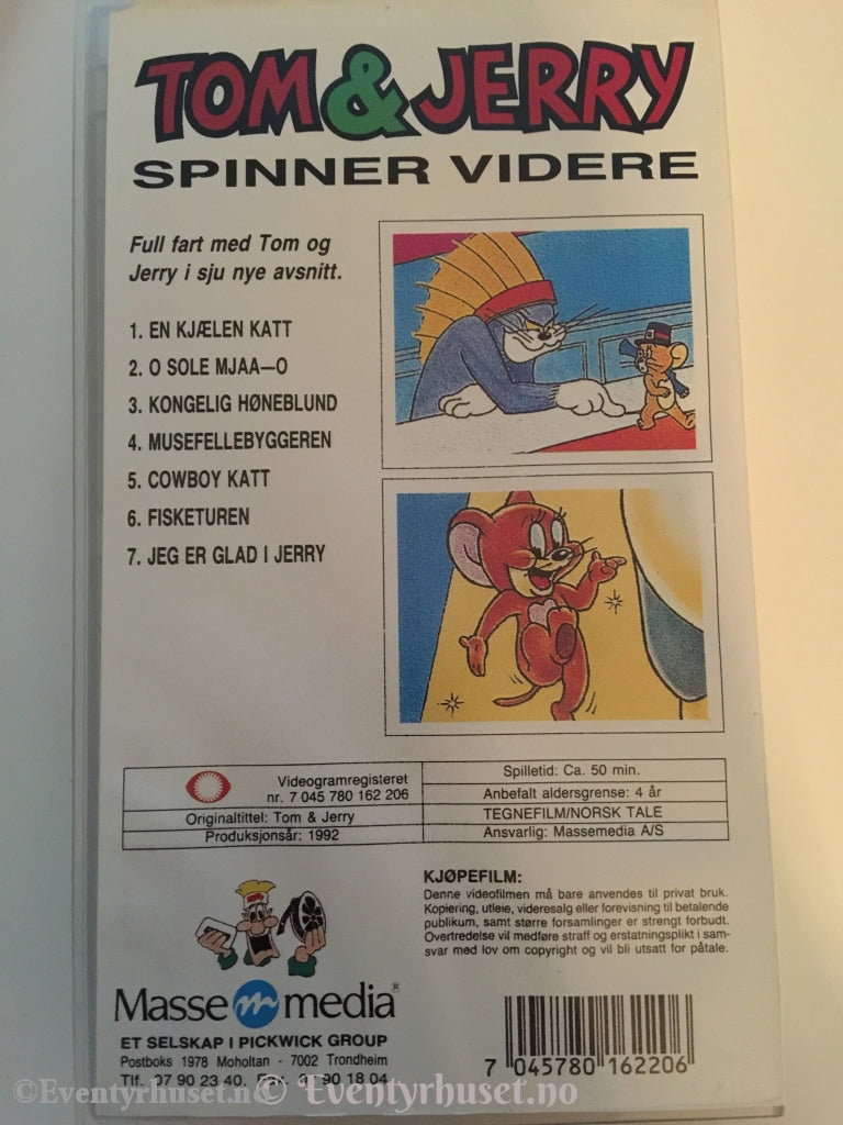 Tom & Jerry. 1992. Spinner Videre. Vhs. Vhs