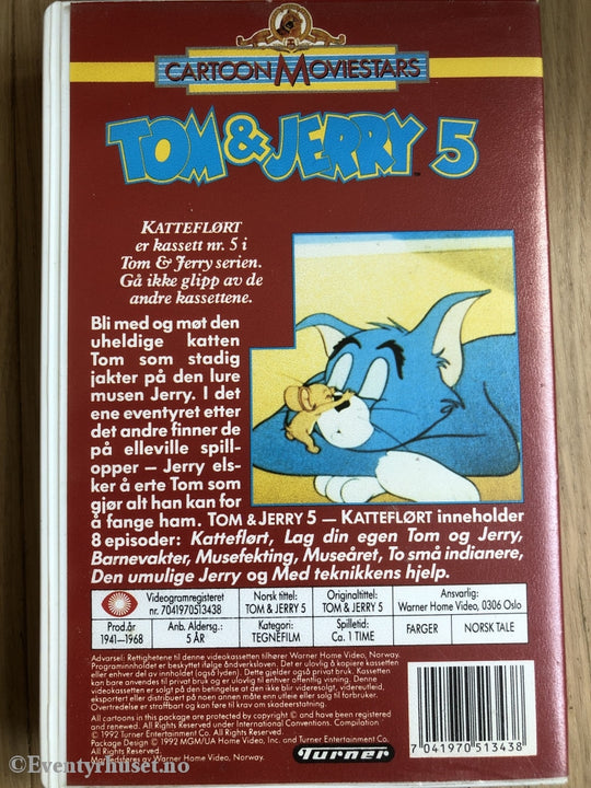 Tom & Jerry 5. Katteflørt. Vhs. Vhs