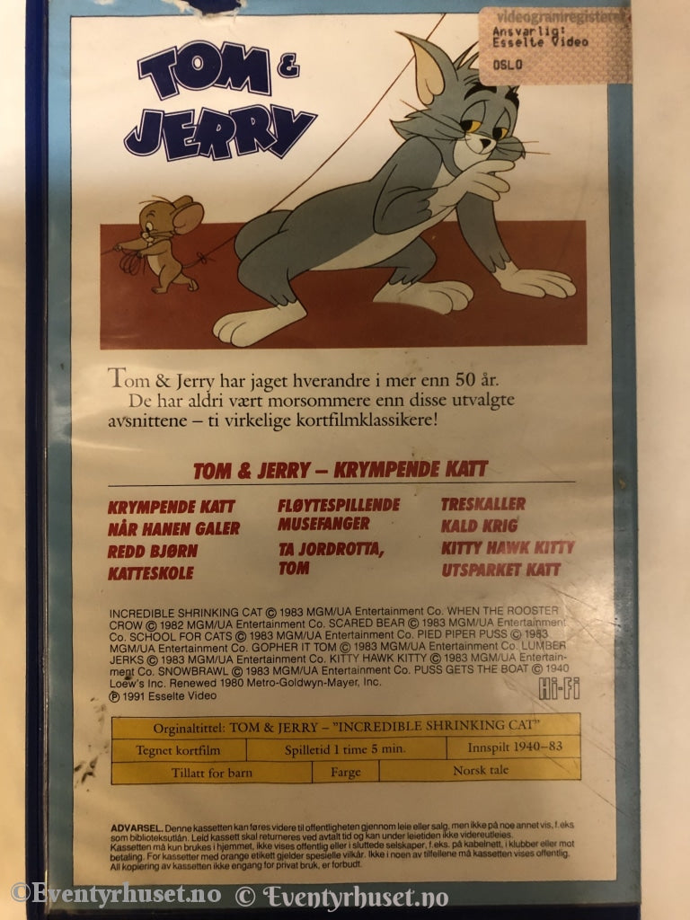 Tom & Jerry. Krympende Katt. 1940-83. Vhs Big Box.