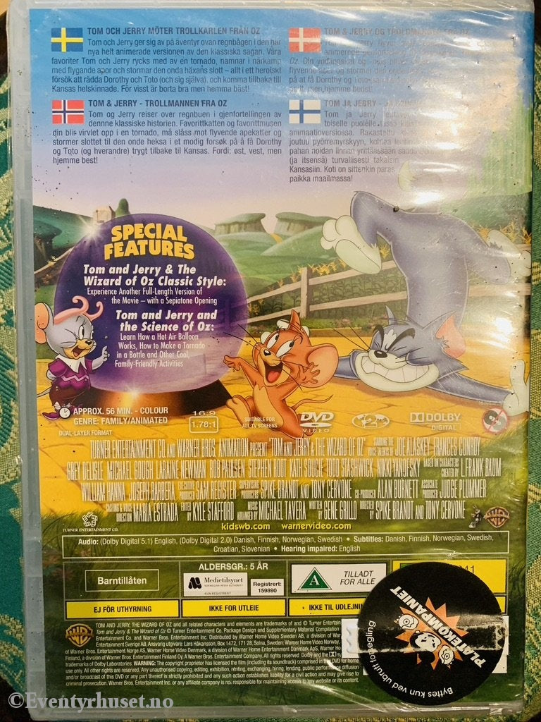Tom & Jerry Og The Wizard Of Oz. Dvd. Ny I Plast! Dvd