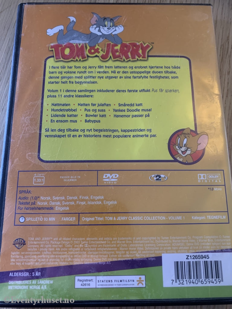 Tom & Jerry. Samlede Narrestreker. Vol. 1. 2003. Dvd. Dvd