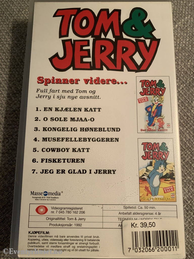 Tom & Jerry Spinner Videre. 1992. Vhs. Vhs