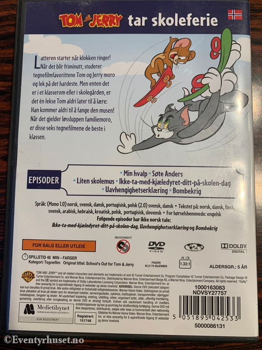 Tom & Jerry Tar Skoleferie. Dvd. Dvd