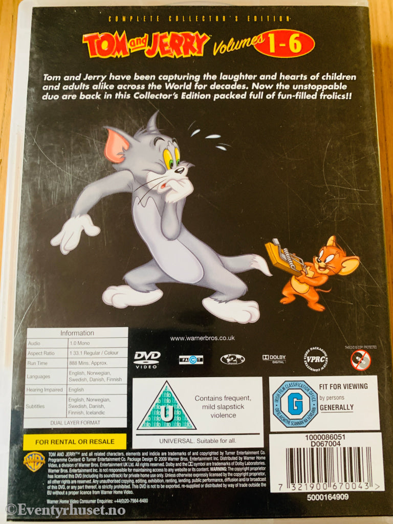 Tom & Jerry. Vol. 1-6. DVD samleboks.