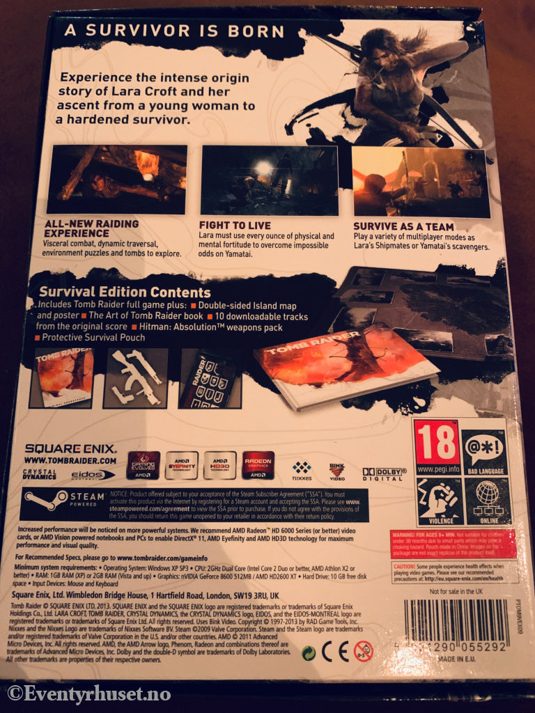 Tomb Raider (Survival Edition). Big Box PC-spill.