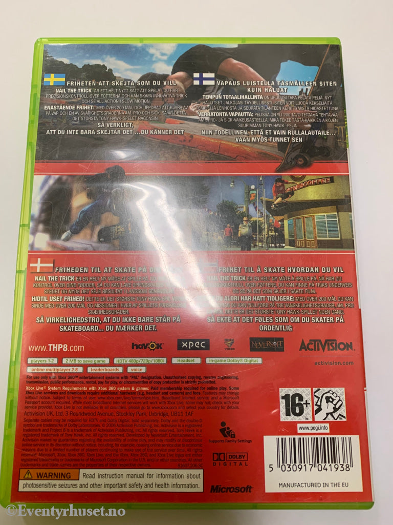 Tony Hawk´s Project 8. Xbox 360.