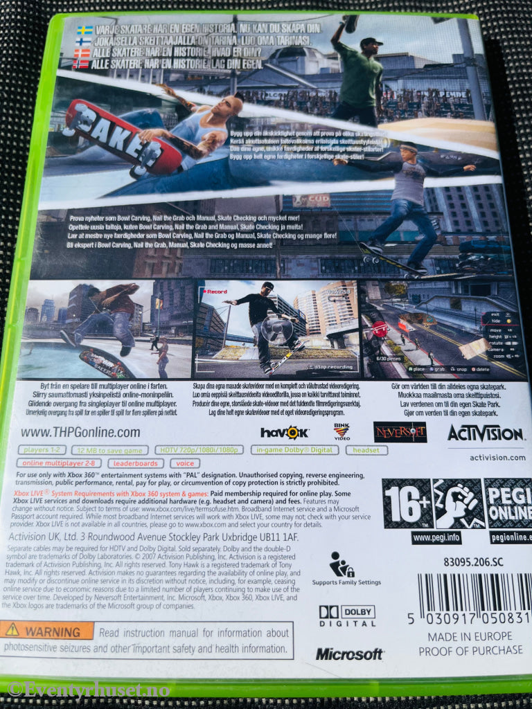 Tony Hawk´s Proving Ground. Xbox 360. 360