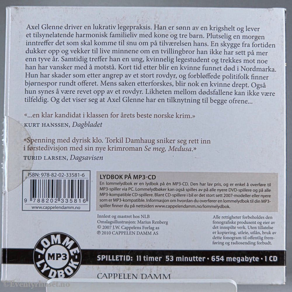 Torkil Damhaug 2007 Se meg, Medusa. Lydbok på CD.
