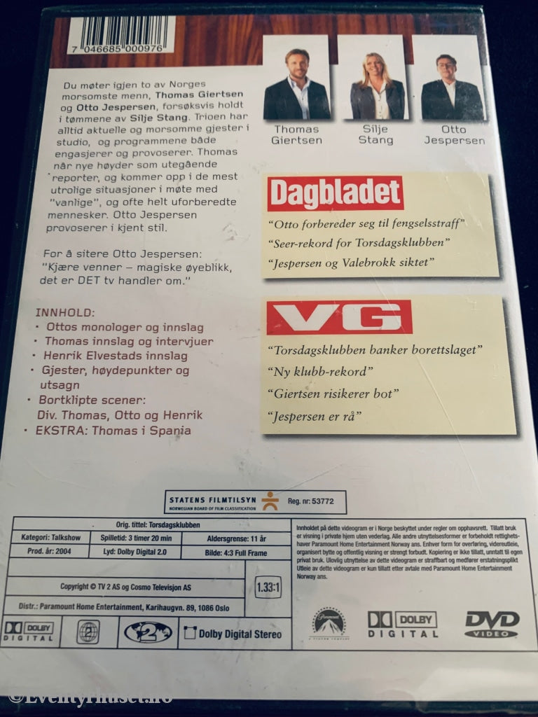 Torsdagsklubben. Dvd. Ny I Plast! Dvd