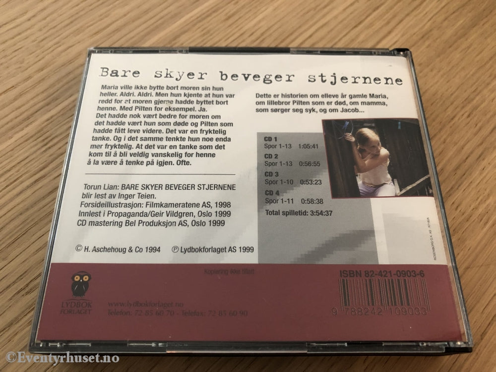 Torun Lian. 1999. Bare Skyer Beveger Stjernene. Lydbok På 4 X Cd.