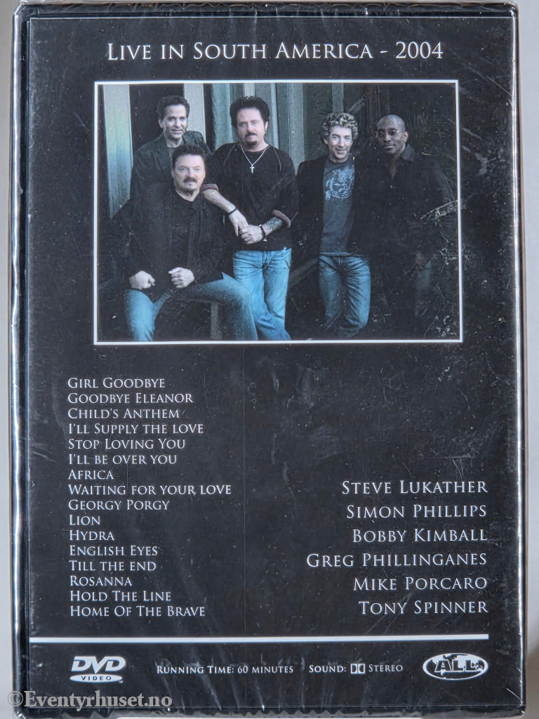 Toto – Live in South America 2004. DVD. Ny i plast!