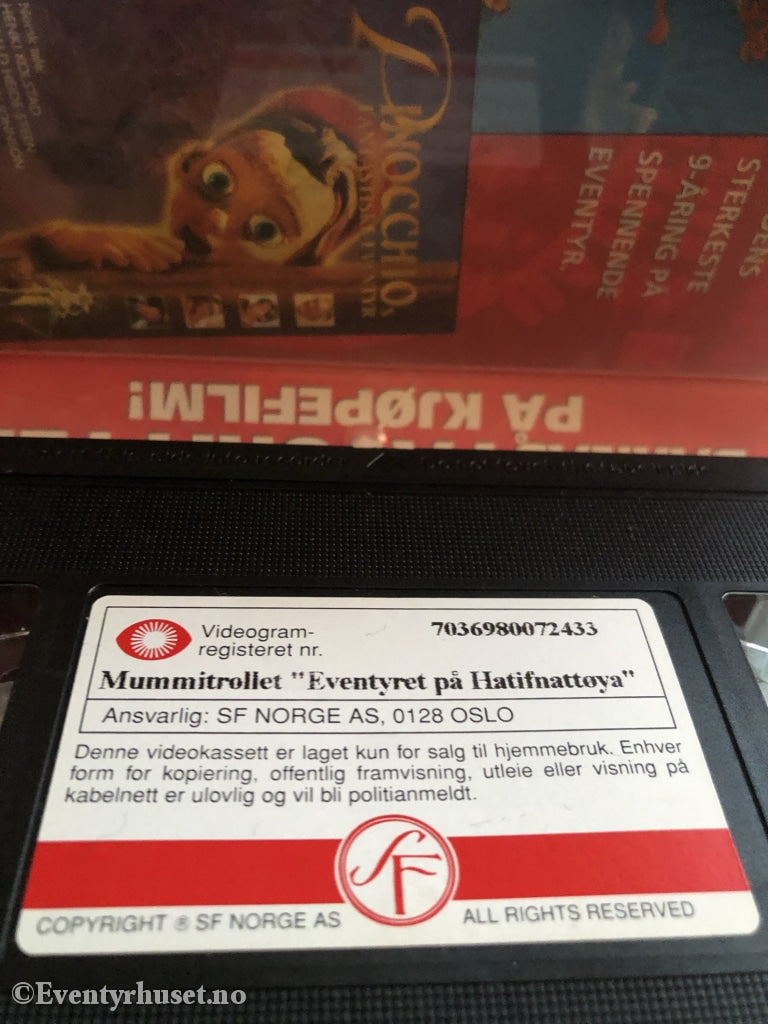 Tove Jansson. 1990. Mummitrollet - Eventyret På Hatifnattøya. Vhs. Vhs