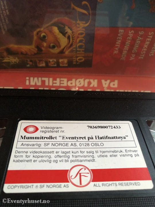 Tove Jansson. 1990. Mummitrollet - Eventyret På Hatifnattøya. Vhs. Vhs