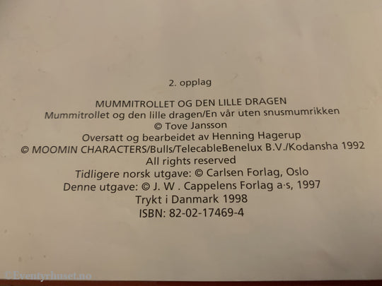 Tove Jansson. 1992/97. Mummitrollet Og Den Lille Dragen. Fortelling