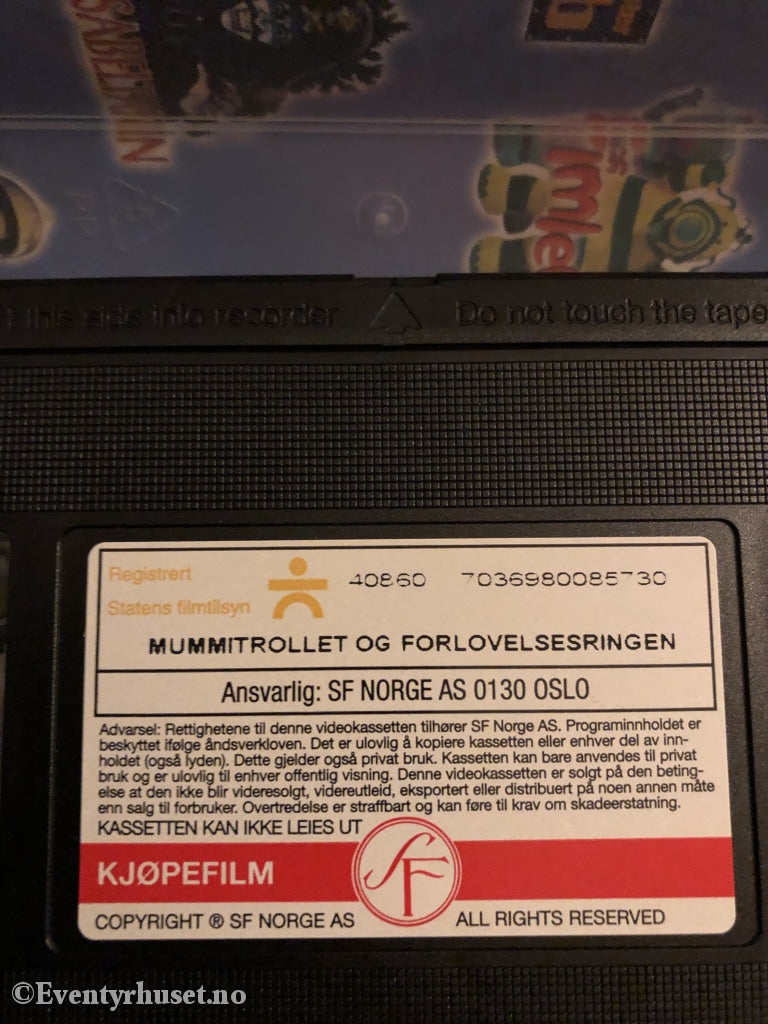 Tove Jansson. 40860. Mummitrollet Og Forlovelsesringen. 1997. Vhs. Vhs
