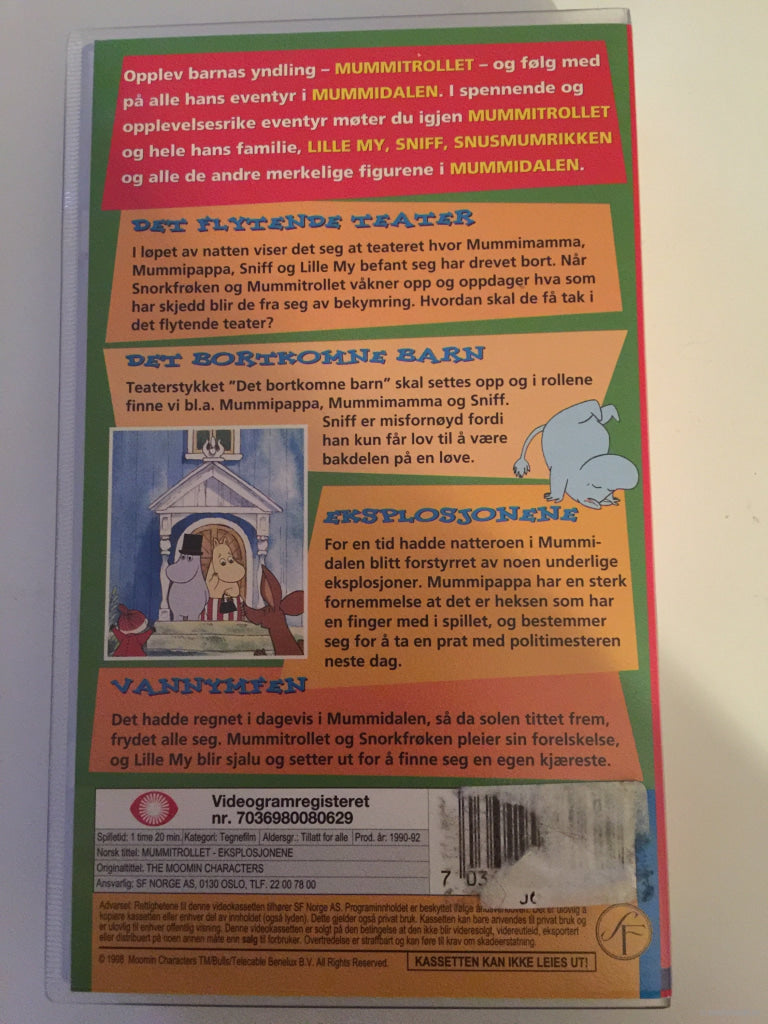Tove Jansson. 8062. Mummitrollet. Eksplosjonene. Vhs