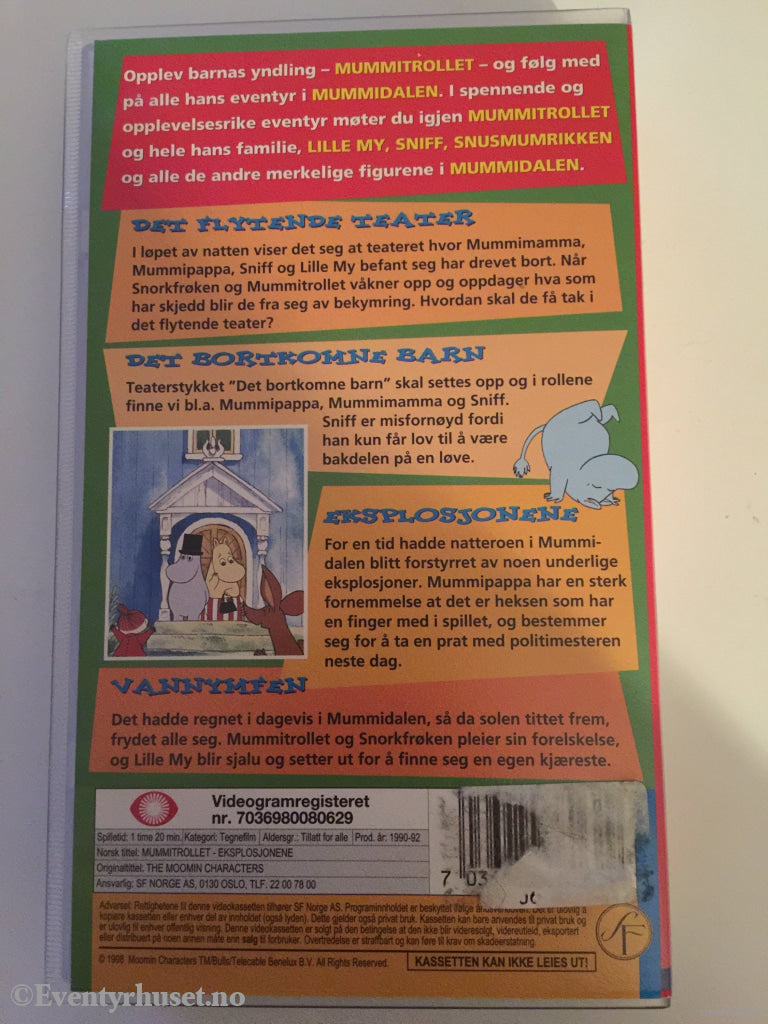 Tove Jansson. 8062. Mummitrollet. Eksplosjonene. Vhs