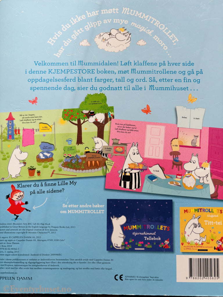 Tove Jansson (basert på). Mummitrollets kjempestore klaffebok. 2018. Barnebok.