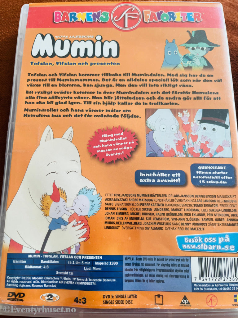 Tove Jansson. Mumin - Tofslan Vifslan Och Presenten (Mummitrollet). 1990. Dvd. Dvd