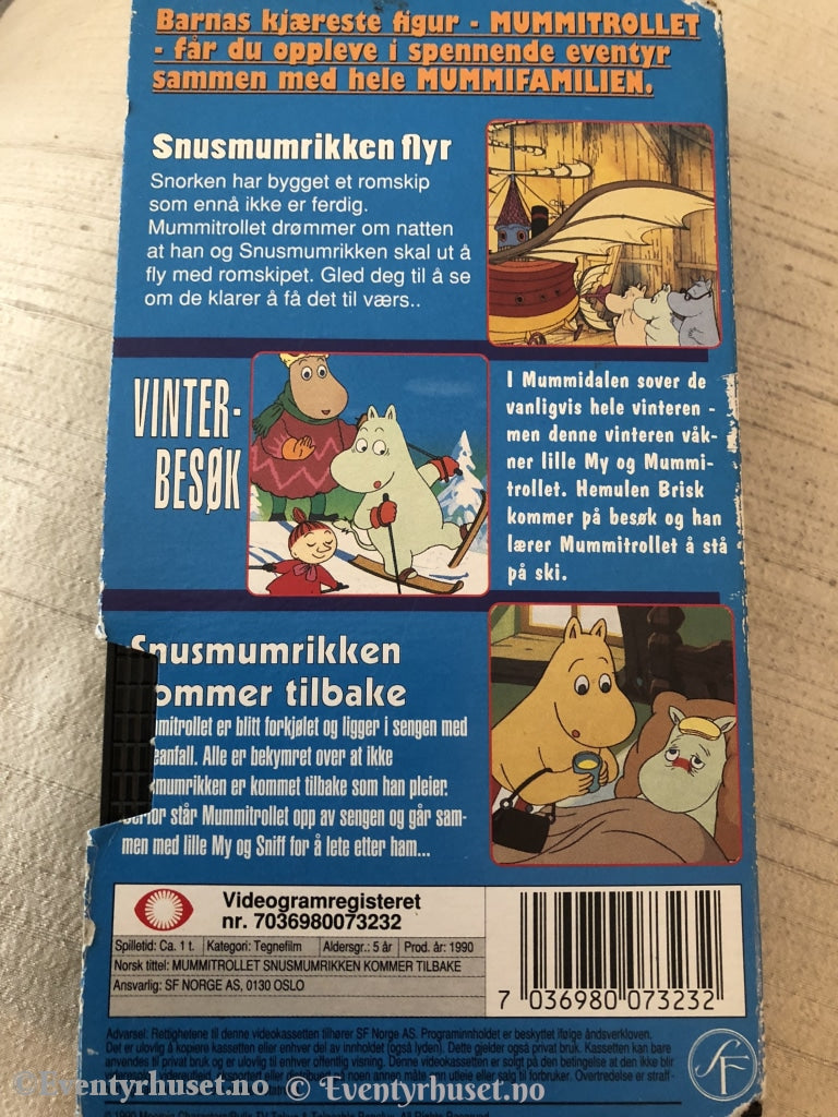 Mummitrollet - Snusmumrikken Kommer Tilbake. Vhs Slipcase.
