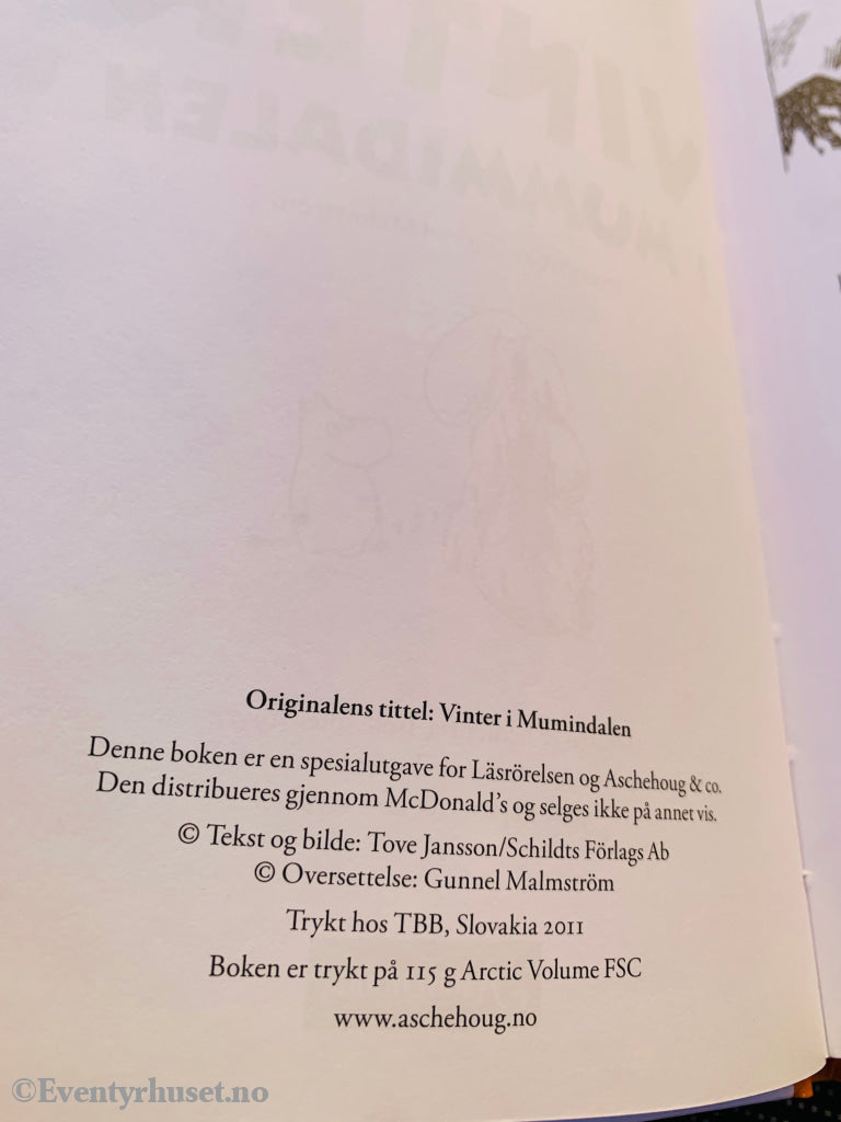 Tove Jansson. Vinter i Mummidalen. Fortelling