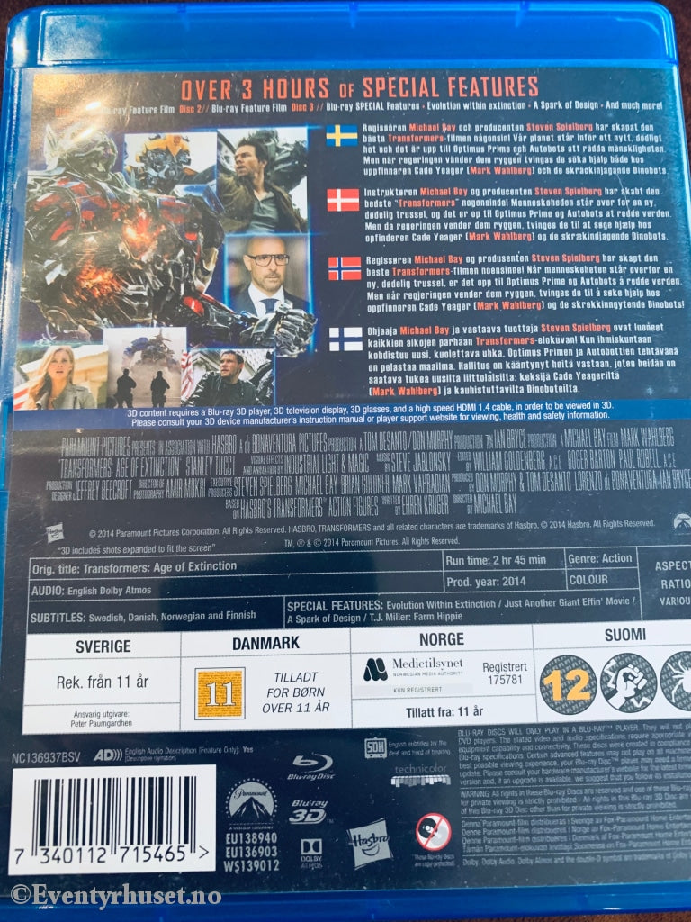 Transformers - Age Of Extinction. Blu-Ray. Blu-Ray Disc