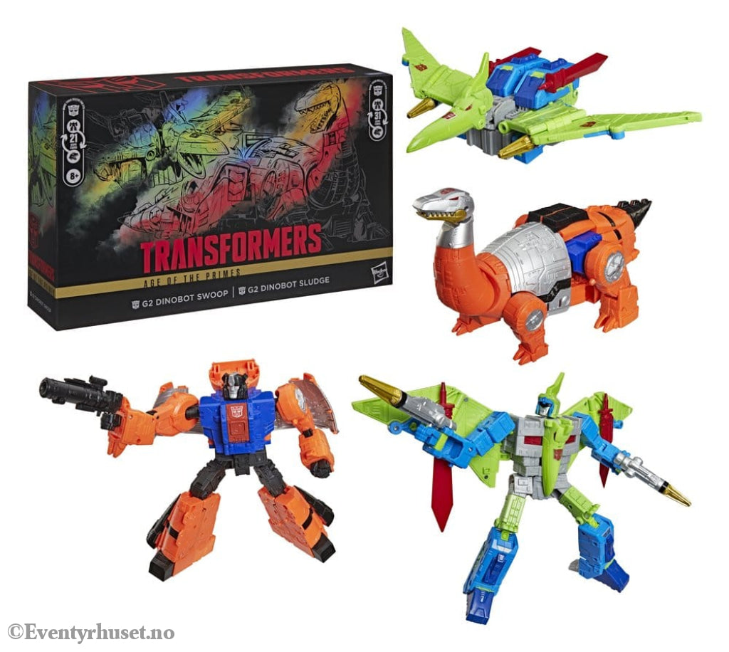 Transformers Age of the Primes Leader Class Action Figure 2-Pack G2 G2 Dinobot Swoop & G2 Dinobot Sludge 19 cm Toys